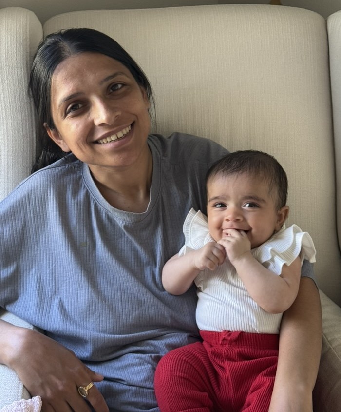 Pooja with her baby